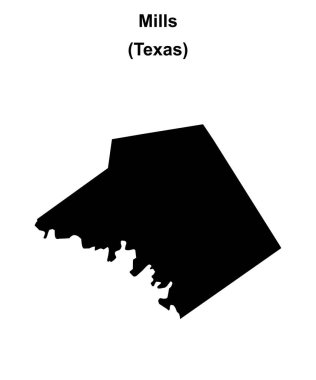Mills County (Texas) boş ana hat haritası