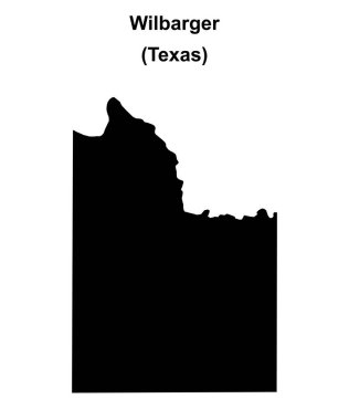 Wilbarger County (Texas) blank outline map clipart