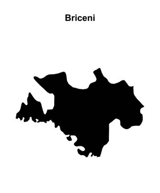 Briceni district blank outline map clipart