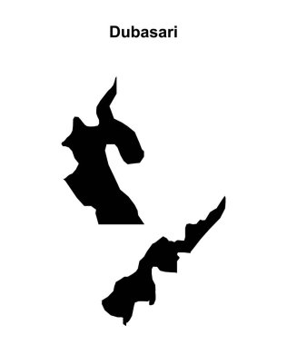 Dubasari district blank outline map clipart