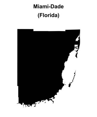 Miami-Dade İlçesi (Florida) boş ana hat haritası