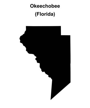 Okeechobee County (Florida) blank outline map clipart