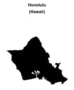 Honolulu İlçesi (Hawaii) boş ana hat haritası