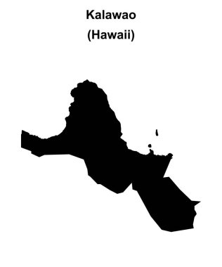 Kalawao İlçesi (Hawaii) boş ana hat haritası