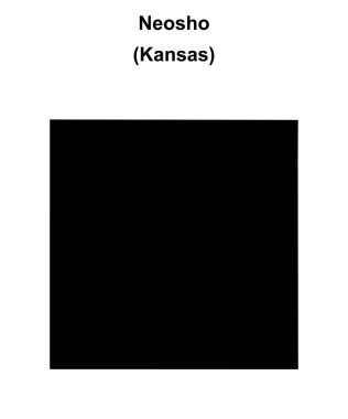 Neosho County (Kansas) blank outline map clipart