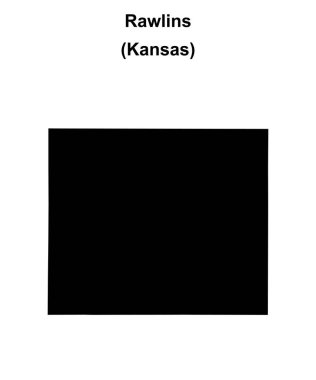 Rawlins County (Kansas) blank outline map clipart