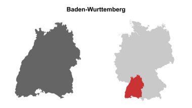 Baden-Wurttemberg durum çizelgesi boş harita seti