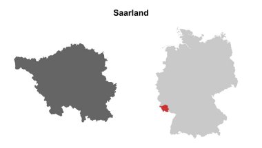 Saarland eyaleti boş ana hat haritası ayarlandı