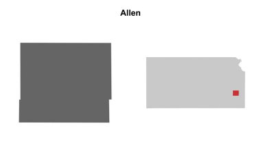 Allen County (Kansas) boş ana hat haritası seti