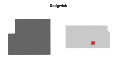 Sedgwick County (Kansas) boş ana hat haritası seti