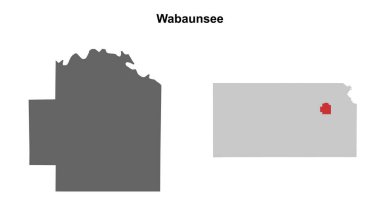 Wabaunsee İlçesi (Kansas) boş ana hat haritası seti