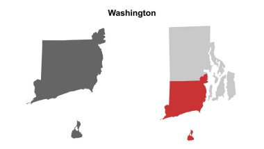 Washington County (Rhode Island) boş ana hat haritası seti