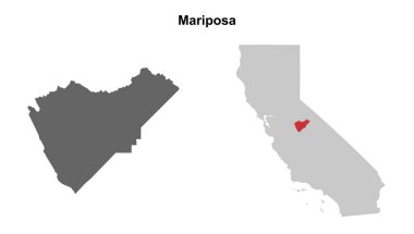 Mariposa İlçesi (California) boş ana hat haritası seti