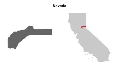 Nevada County (California) boş ana hat haritası seti