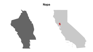 Napa County (California) boş ana hat haritası seti