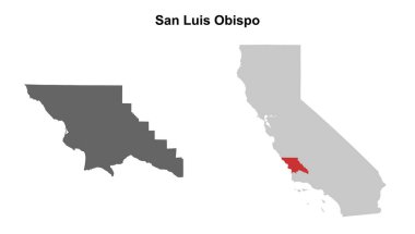 San Luis Obispo İlçesi (California) boş ana hat haritası seti