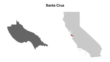 Santa Cruz County (California) boş ana hat haritası seti