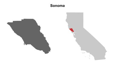Sonoma County (California) boş ana hat haritası seti