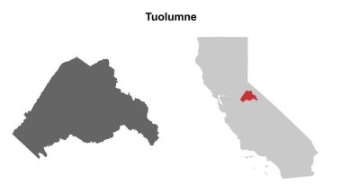 Tuolumne İlçesi (California) boş ana hat haritası seti