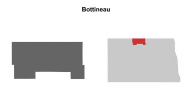 Bottineau County (Kuzey Dakota) boş ana hat haritası seti