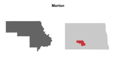 Morton County (Kuzey Dakota) boş ana hat haritası seti