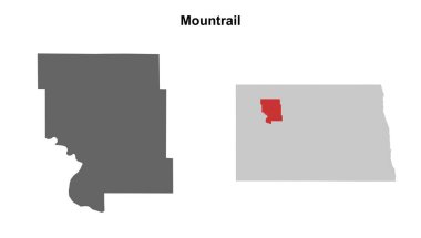 Mountrail County (Kuzey Dakota) boş ana hat haritası seti