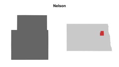 Nelson County (Kuzey Dakota) boş ana hat haritası seti