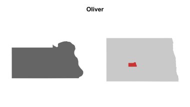 Oliver County (Kuzey Dakota) boş ana hat haritası seti