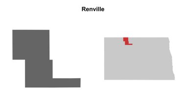 Renville County (Kuzey Dakota) boş ana hat haritası seti