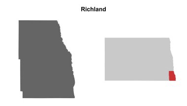 Richland County (Kuzey Dakota) boş ana hat haritası seti