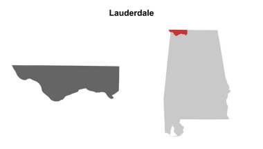 Lauderdale İlçesi (Alabama) boş ana hat haritası seti