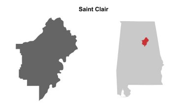 Saint Clair İlçesi (Alabama) boş ana hat haritası seti