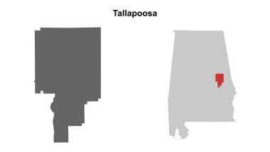 Tallapoosa İlçesi (Alabama) boş ana hat haritası ayarlandı