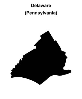 Delaware İlçesi (Pennsylvania) boş ana hat haritası