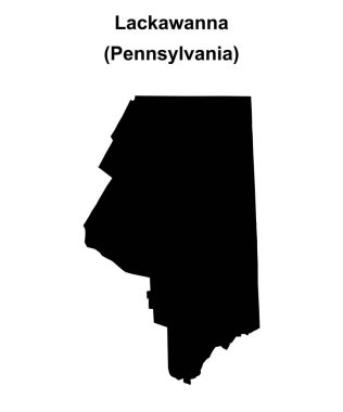 Lackawanna County (Pennsylvania) blank outline map clipart