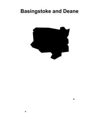 Basingstoke and Deane blank outline map clipart