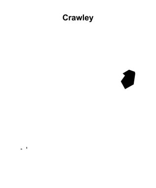 Crawley blank outline map clipart