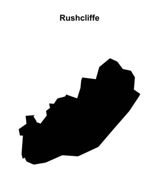 Rushcliffe blank outline map clipart