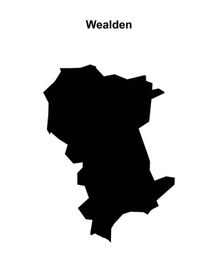 Wealden blank outline map clipart