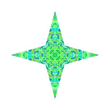 Renkli geometrik izole üçgen mozaik yıldız sembolü