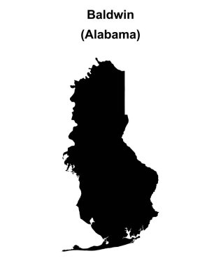 Baldwin İlçesi (Alabama) boş ana hat haritası