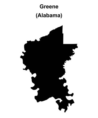 Greene County (Alabama) blank outline map clipart