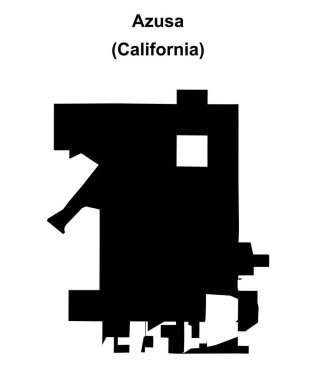 Azusa (California) boş ana hat haritası