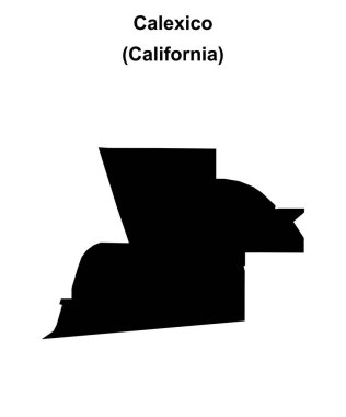 Calexico (California) blank outline map clipart