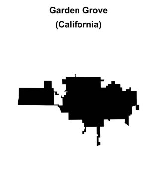 Garden Grove (California) blank outline map clipart