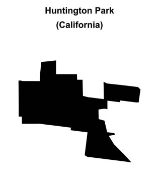 Huntington Park (California) blank outline map clipart