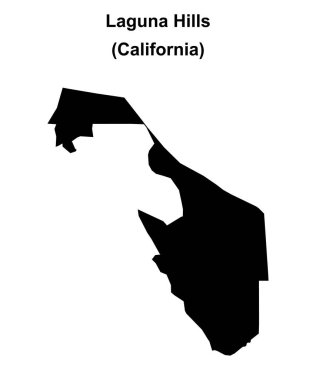 Laguna Hills (California) blank outline map clipart