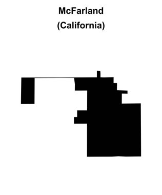 McFarland (California) blank outline map clipart