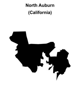 North Auburn (California) blank outline map clipart