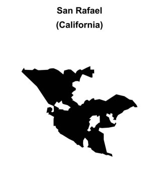 San Rafael (California) blank outline map clipart